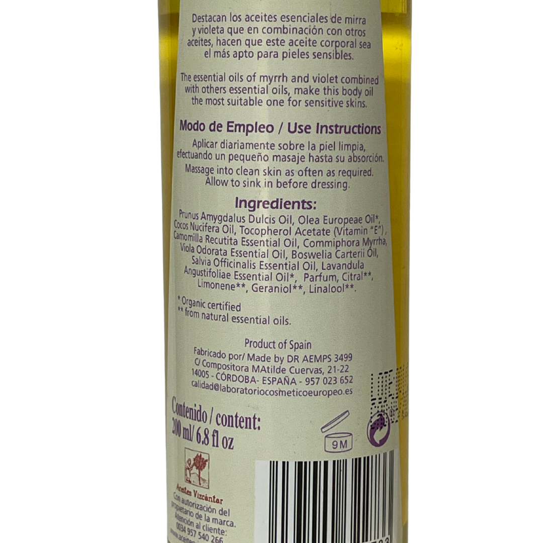 Aceite Corporal Pieles Sensibles (Vizcántar) 200 ml