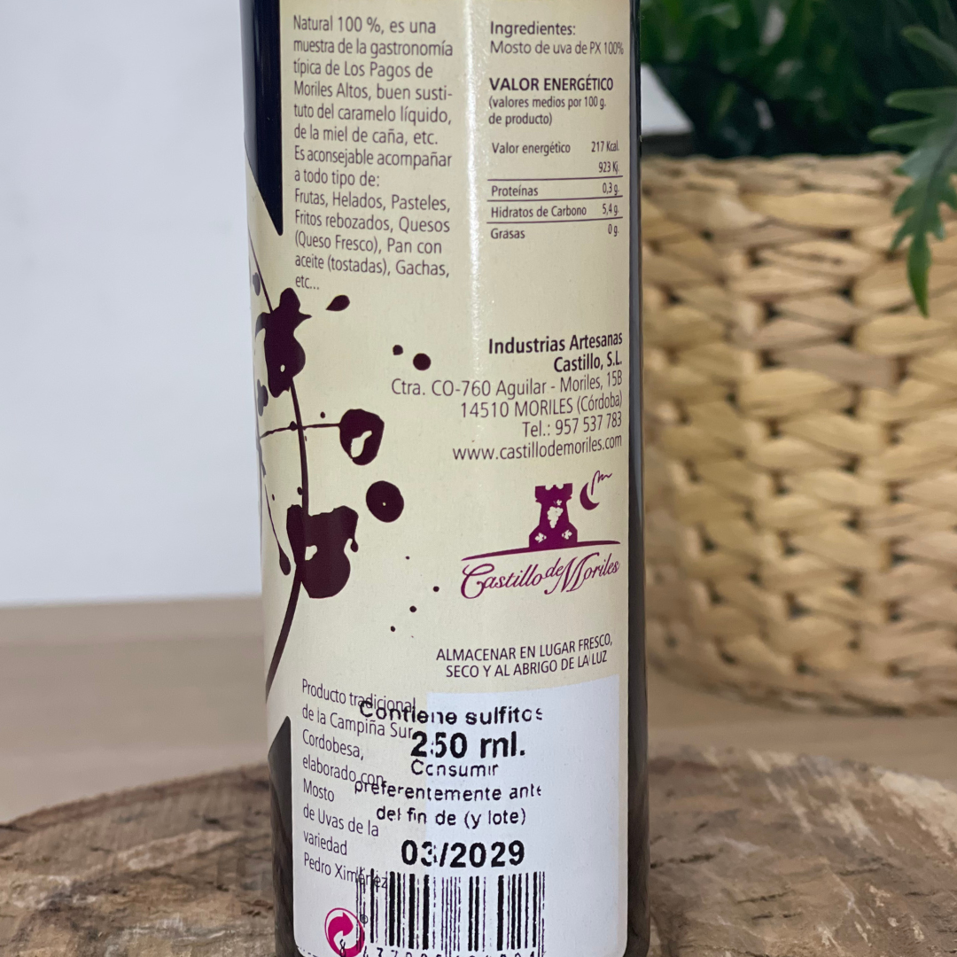 Arrope. Crema al Pedro Ximenez (sin azúcares añadidos). 250 ml. Castillo de Moriles