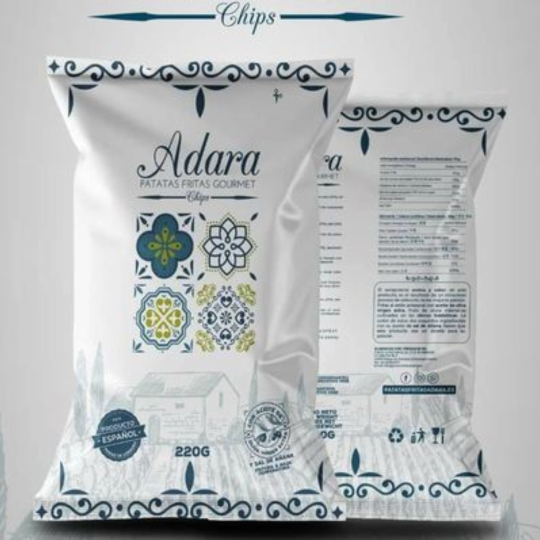 ADARA - Patatas Fritas Gourmet - Fritura a Baja Temperatura Con Aceite de Oliva Virgen Extra - Bolsas de 210gr