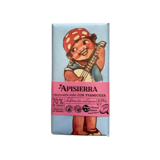 Chocolate artesano con frambuesa 70% pureza (apisierra)