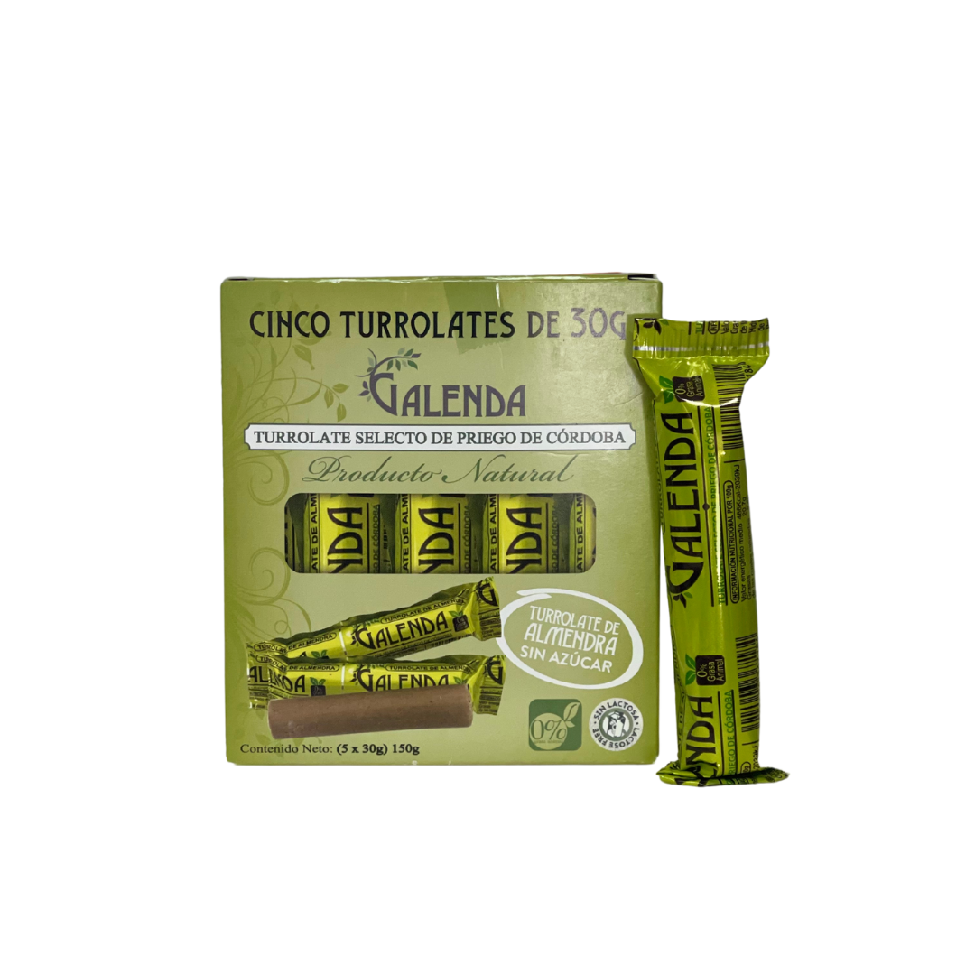 Turrolate de Almendra Con Stevia (Galenda). Caja de 5 unidades.