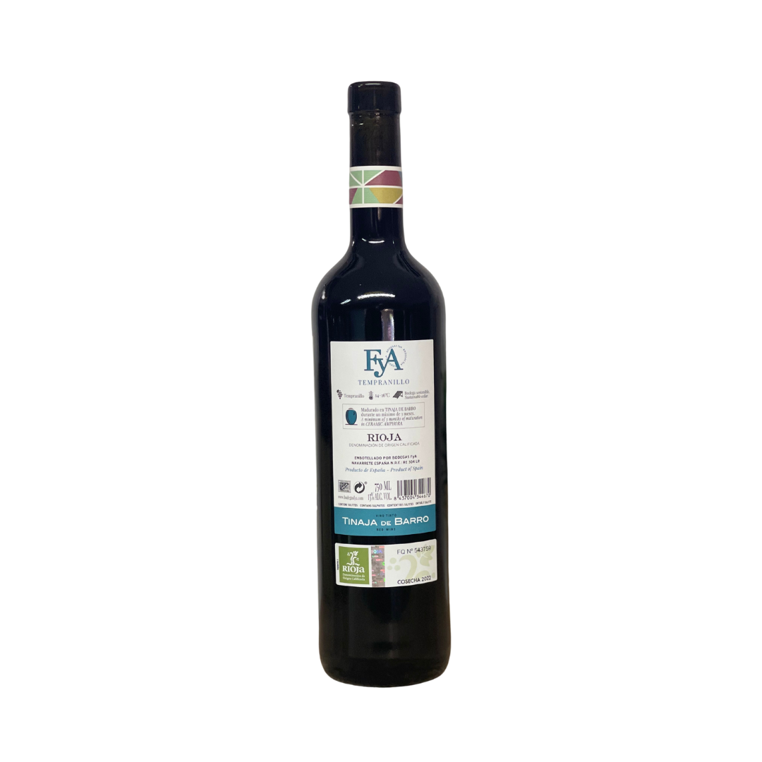 Vino Tinto Rioja Tinaja de Barro. Tempranillo (Bodegas FyA) 75 cl