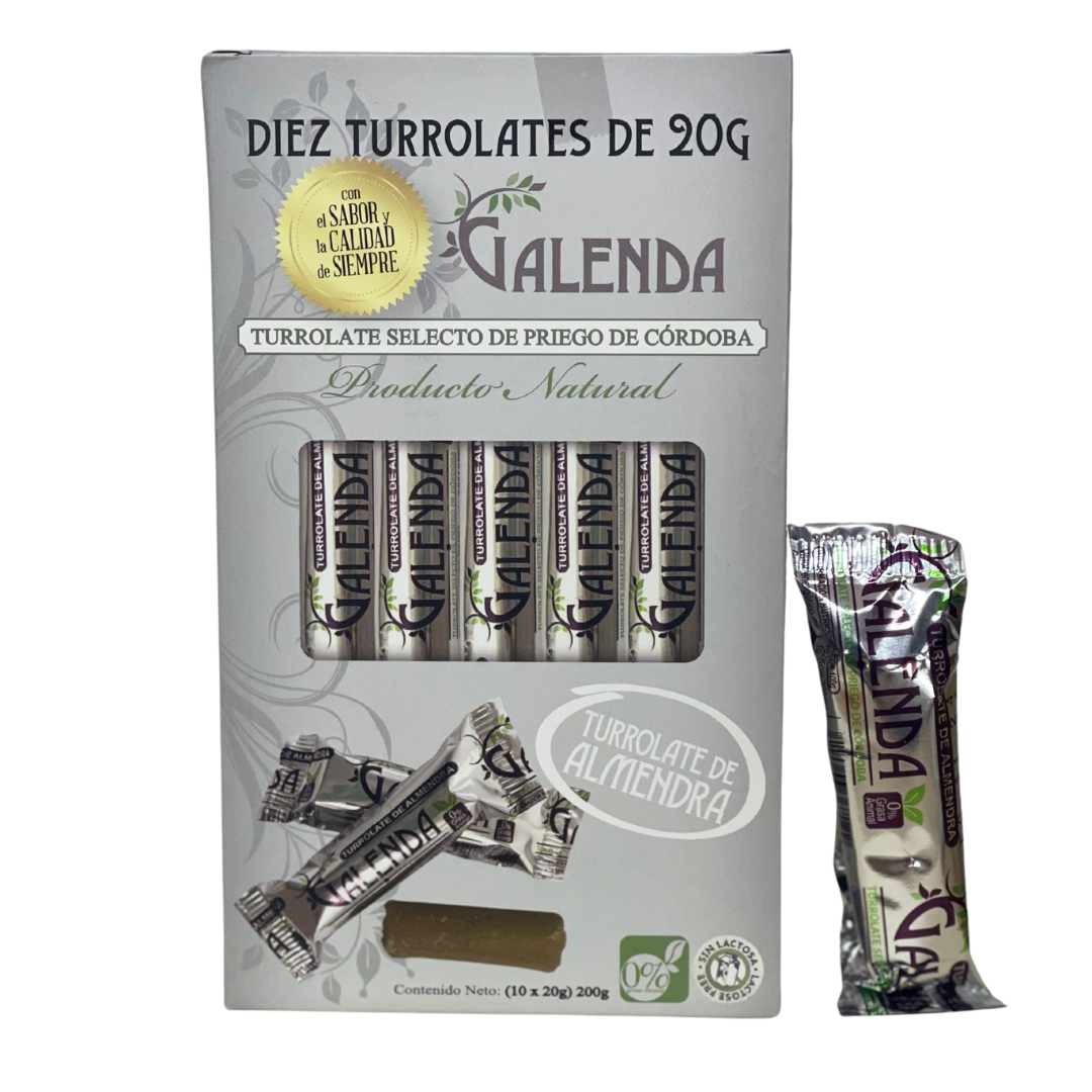 Turrolate de Almendra (Galenda). Caja de 10 unidades de 20 gr.