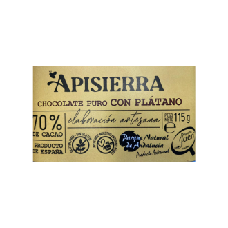 Chocolate artesano con plátano. 70% pureza (apisierra)