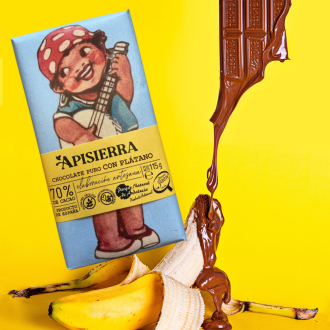 Chocolate artesano con plátano. 70% pureza (apisierra)