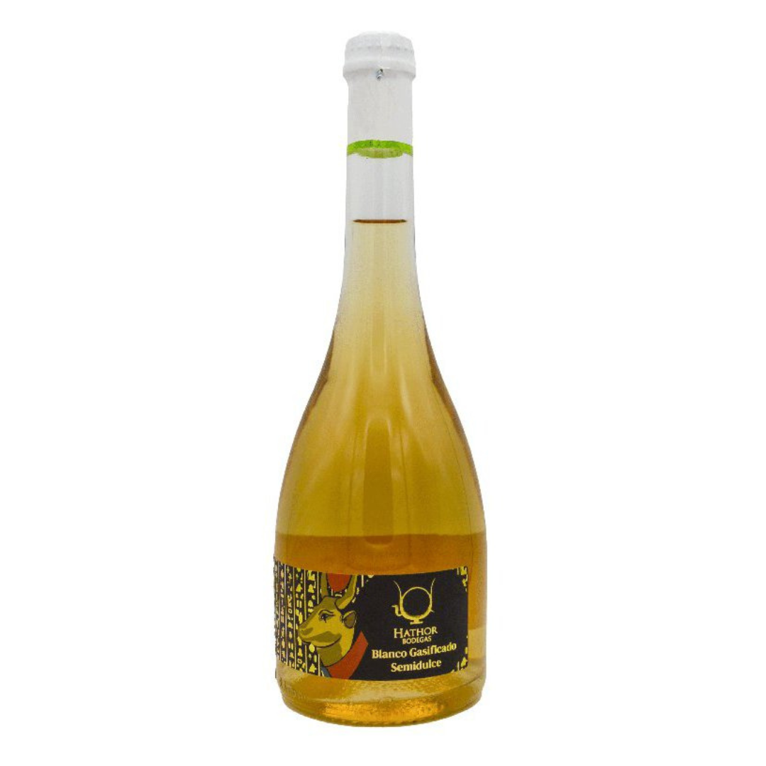 Halbsüßer kohlensäurehaltiger Weißwein. Hathor-Weingüter. 75 cl.