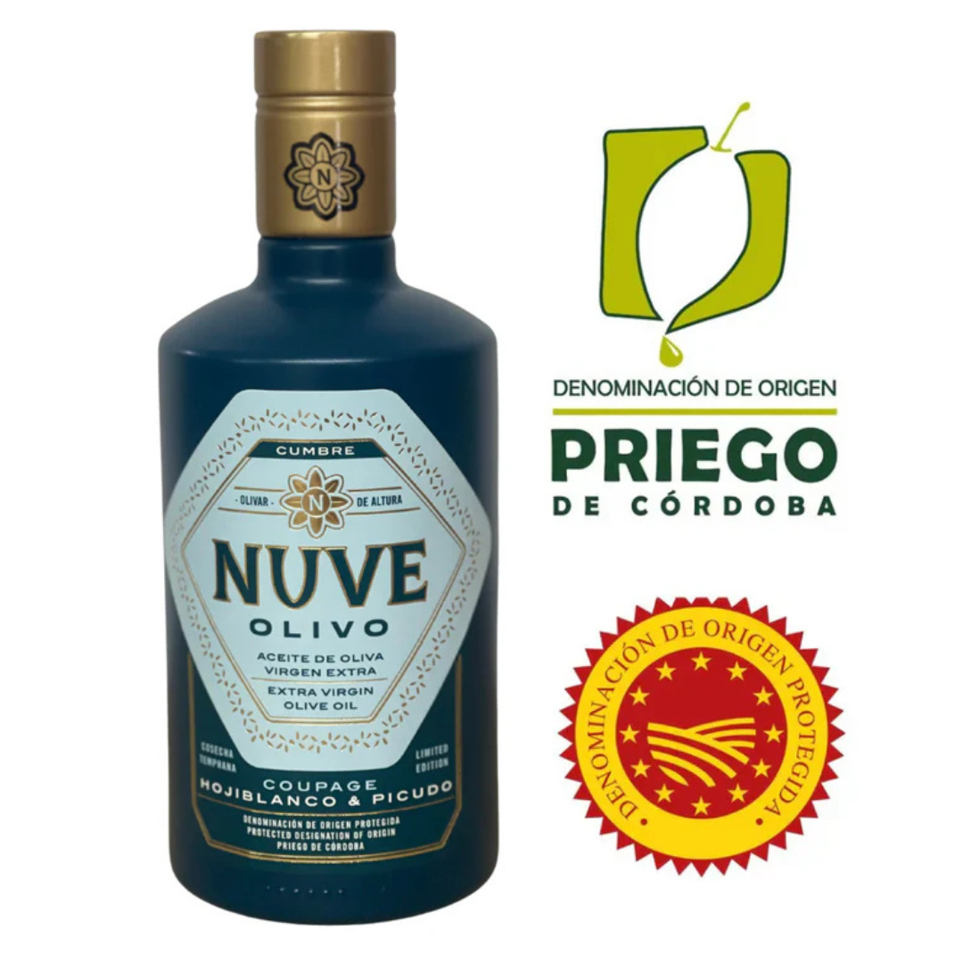 NUVE Olivo Natives Olivenöl Extra, 100 ml, 250 ml, 500 ml Glasflasche, Herkunftsbezeichnung Priego de Córdoba