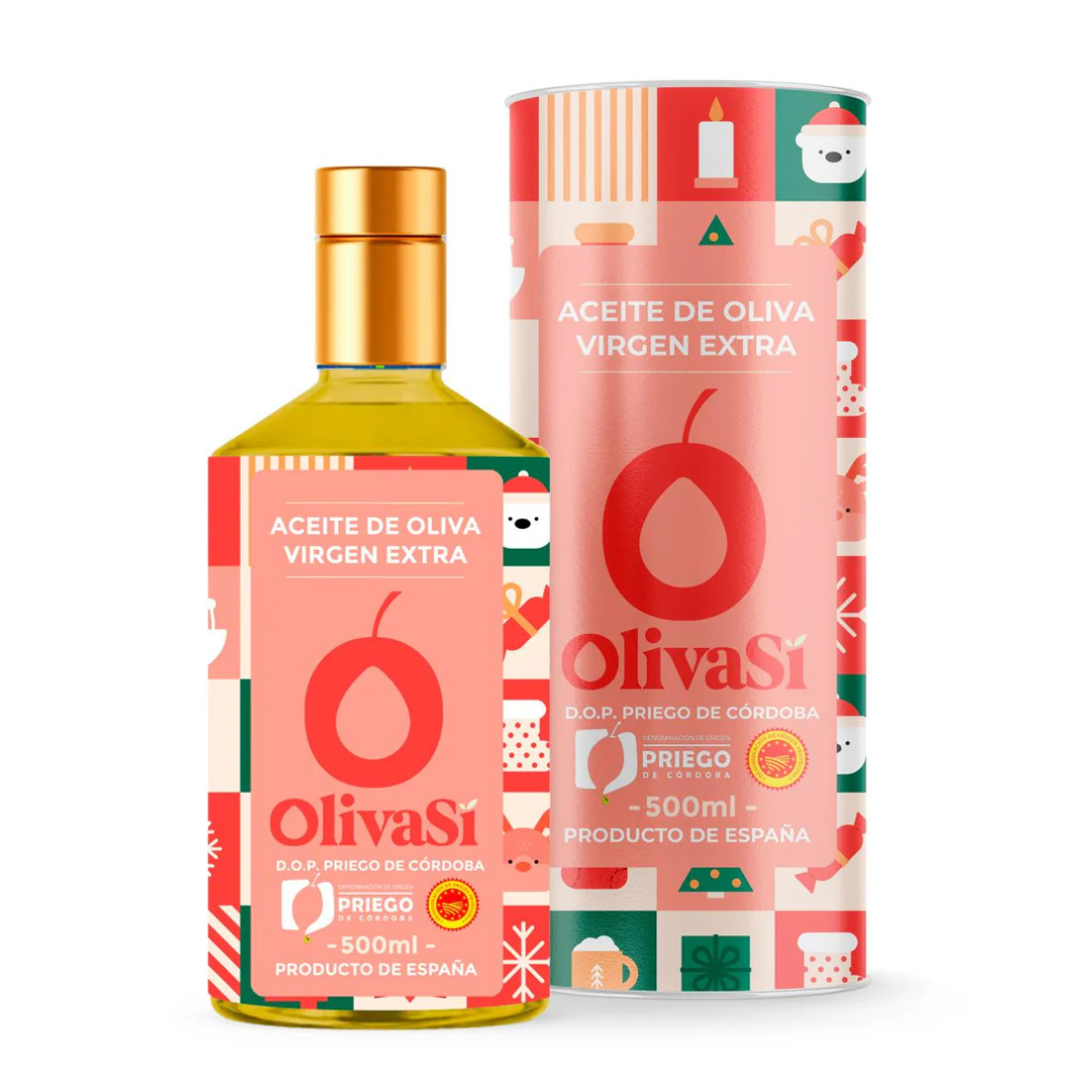 Extra Virgin Olive Oil with Designation of Origin Priego de Córdoba, OLIVA SÍ Christmas Edition, 500ml, Coupage.