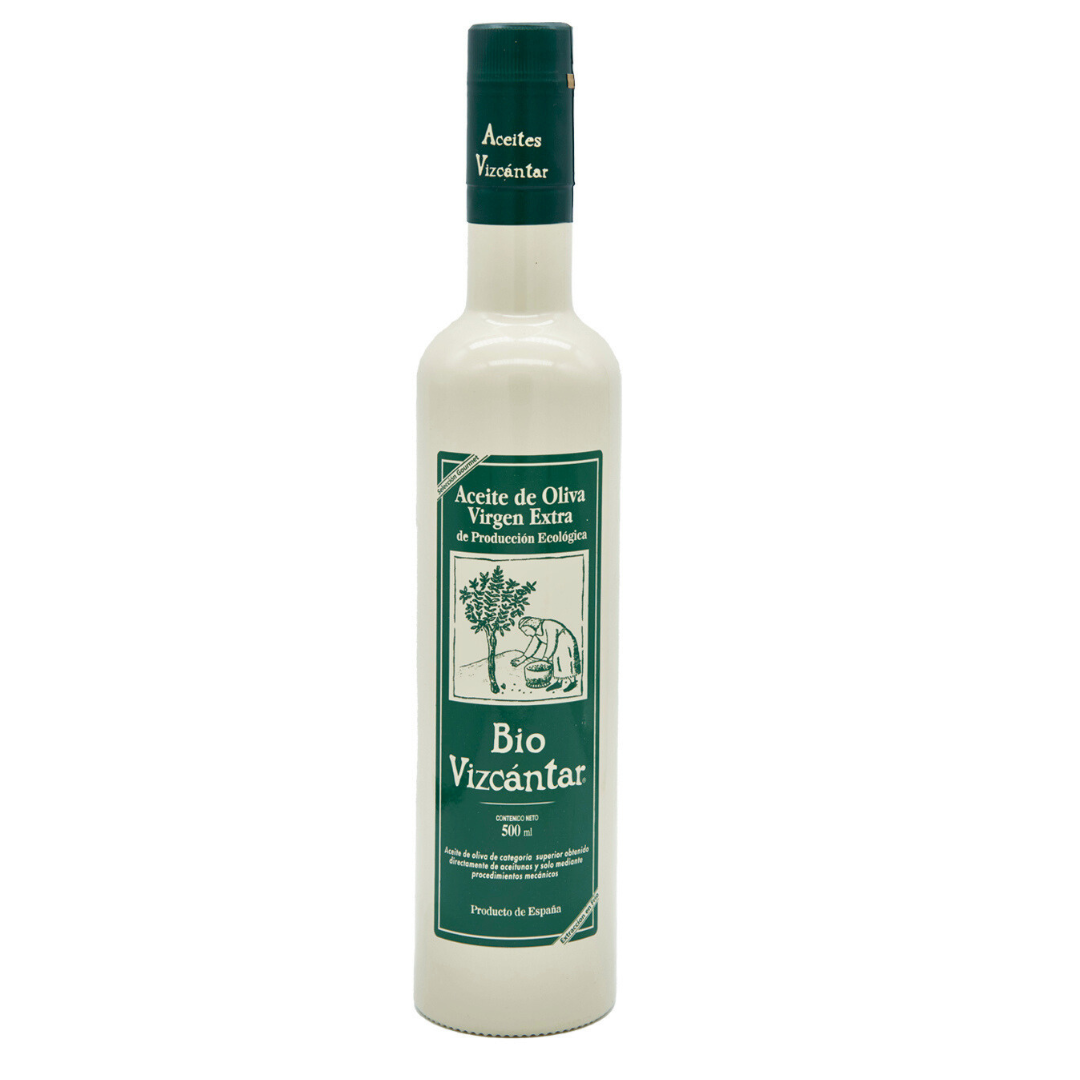 Aceite de Oliva Virgen Extra Vizcántar, Producción Ecológica, Botella de Cerámica 500ml